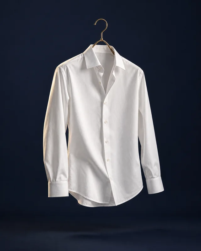 White shirt on a brass hanger